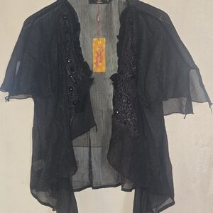 NWT Pretty Angel Black Lace Cardigan